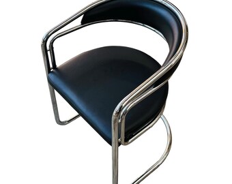 1 of 3 Bauhaus cantilever chrome chair,1970 italy