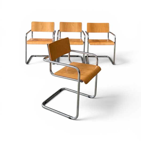 Bauhaus Cantilever tubular steel arm chair , plurima italy 1970s