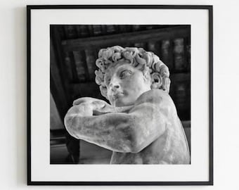 David di Michelangelo - Stampa fotografica di statua classica in primo piano, Firenze
