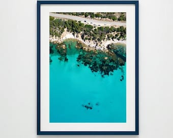 The Sardinian sea near Tuerredda - Photographic print of the coast and crystal clear waters of the Sardinian sea, near Teulada (SU), ITALY