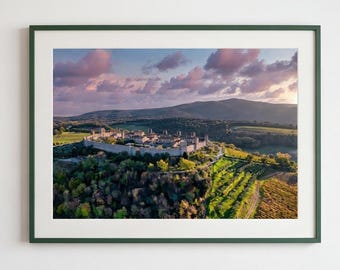 Monteriggioni, Tuscany - Photographic print of a sunset view of the village of Monteriggioni, in Tuscany, near Siena (ITALY)