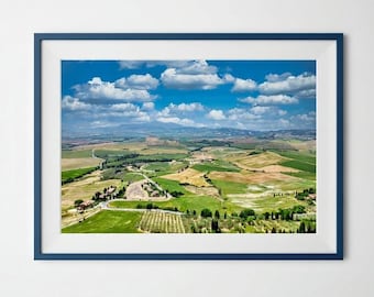 Valdorcia, Tuscany - Photographic print of Valdorcia seen from above, near Pienza in Tuscany, close to Siena (ITALY)