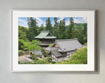 Japanese Temple Photography Print, Zen Wall Art Japan, Asian Landscape Poster, Travel Photo Decor, Japanese Architecture Print, Nature Art