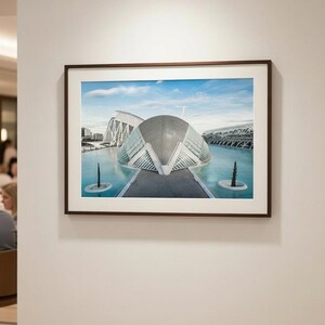 Valencia, Spain, photographic print of the "Ciutat de les Arts i les Ciències": the Hemisfèric, a modern Calatrava building. image 4