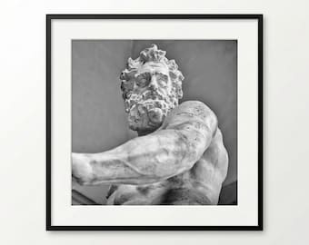 Giambologna's Neptune, detail of a copy of the statue in Piazza Nettuno in Bologna (ITALY) - Fine art photographic print