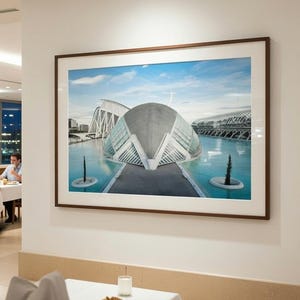 Valencia, Spain, photographic print of the "Ciutat de les Arts i les Ciències": the Hemisfèric, a modern Calatrava building. image 12