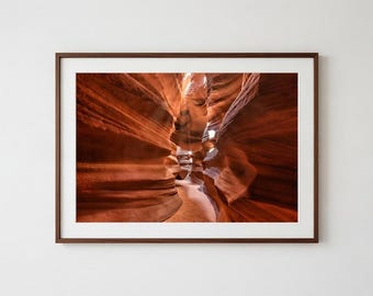 Antelope Canyon: Photographic print of the canyon located on Navajo land near Page, Arizona, USA