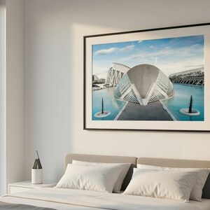 Valencia, Spain, photographic print of the "Ciutat de les Arts i les Ciències": the Hemisfèric, a modern Calatrava building. image 15