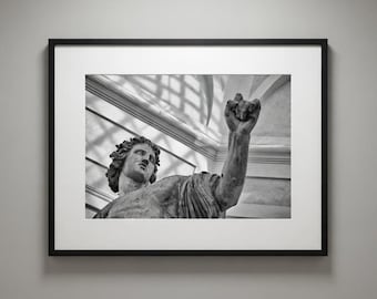 Dioscuri of the Quirinal, Castor and Pollux statue in Rome - Black and White fine Art Photography Print