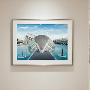 Valencia, Spain, photographic print of the "Ciutat de les Arts i les Ciències": the Hemisfèric, a modern Calatrava building. image 7