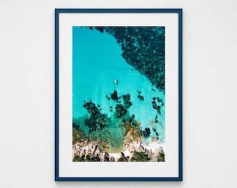 The Sardinian sea near Tuerredda - Photographic print of the coast and crystal clear waters of the Sardinian sea, near Teulada (SU), ITALY