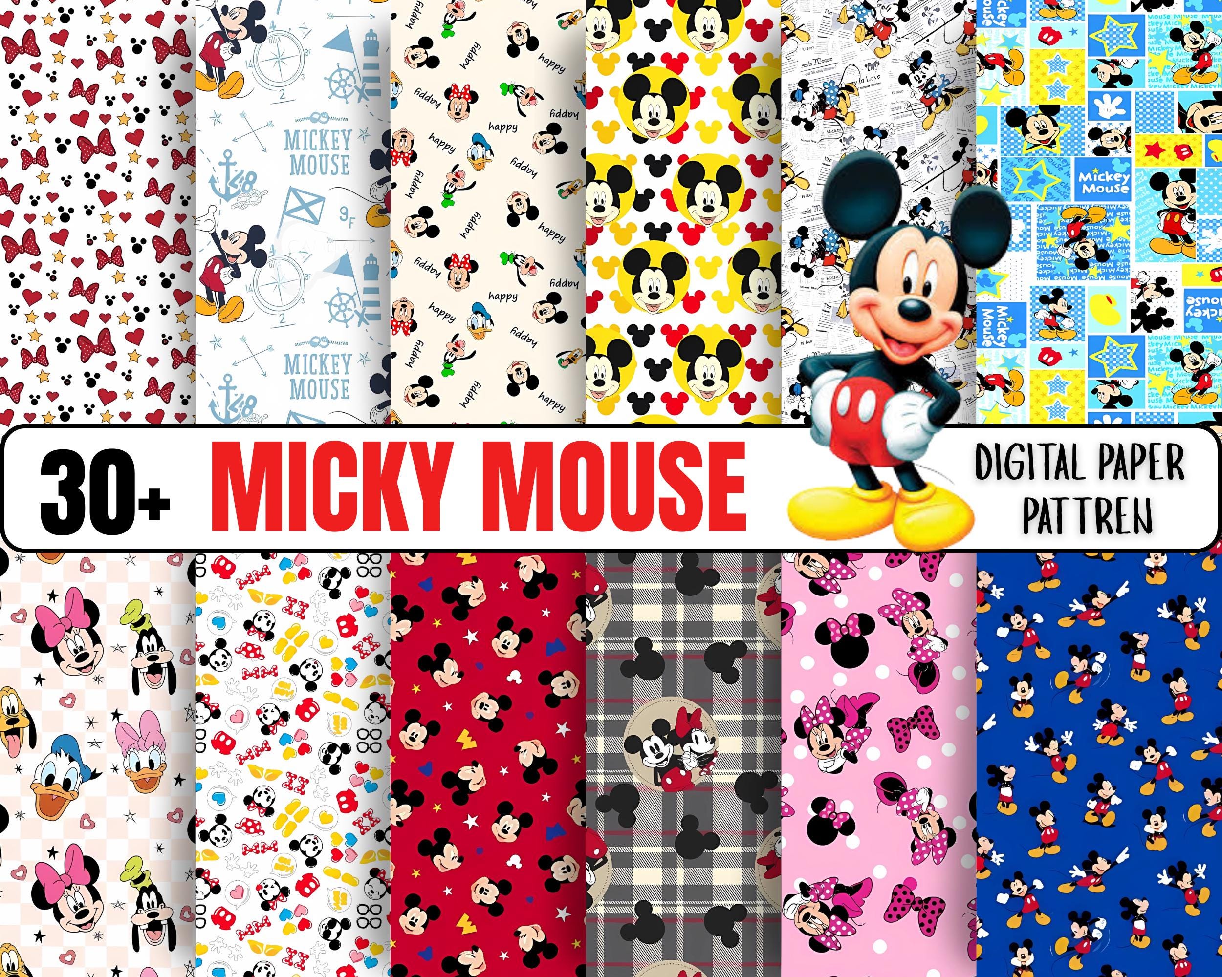 30+ Mickey Mouse Digital Papers: Scrapbooking & Crafts (instant ...