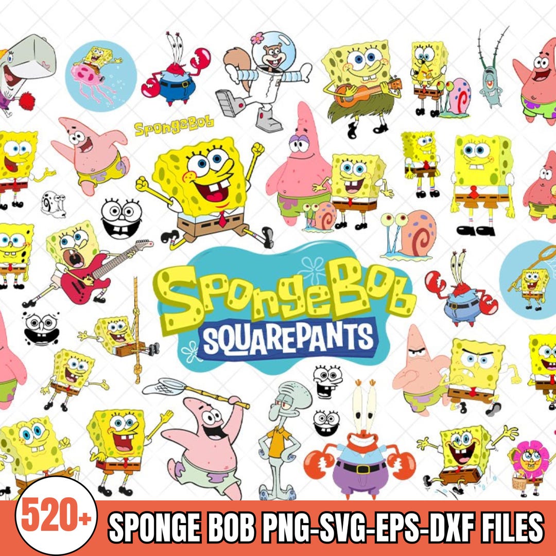 Spongebob Characters | Clipart for Cricut, Cake Toppers, Kids Crafts