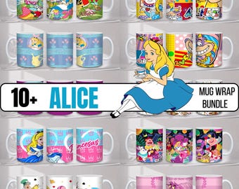 Alice in Wonderland Mug Wrap Sublimation Design (Digital Download)
