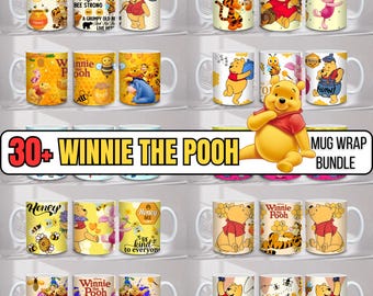 30+Winnie the Pooh Mug Wrap Bundle | 11oz & 15oz Sublimation Designs (Digital Download)