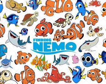 Nemo Clipart Bundle, Ocean Birthday SVG PNG (Digital Download)