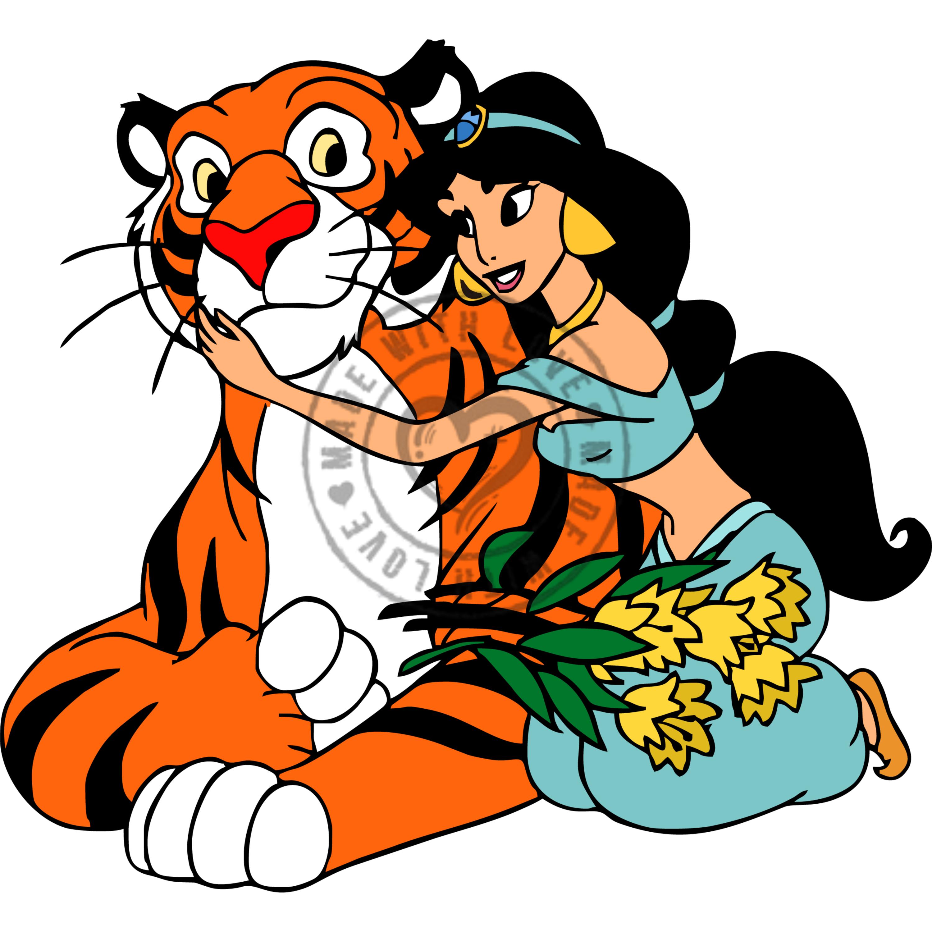 Aladdin SVG Bundle: Princess Jasmine & Genie Clipart (digital Download ...