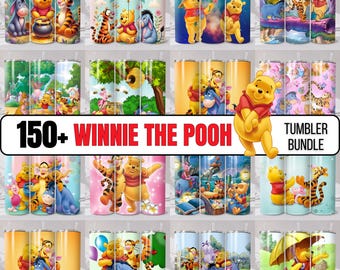 Winnie The Pooh Tumbler Wrap Bundle, Cartoon Sublimation PNG Designs (20oz)
