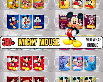 30+ Mickey Mouse Wrap Bundle | Mickey and Friends 11oz & 15oz Mug Sublimation Designs, Instant download