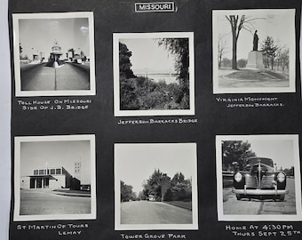 Vintage Missouri Photo Display Page St Louis Jefferson Barracks Tower Grove Park