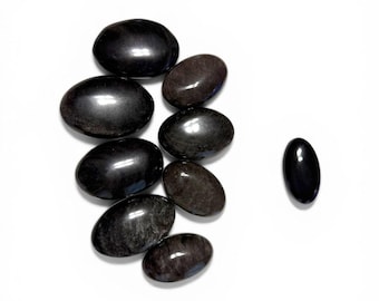 Silver Obsidian Palm Stone for Grounding and Healing