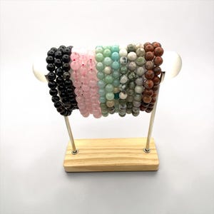 8mm Hand Made Crystal Bracelet Natural Stone Bead Jewelry, Grounding & Empath Protection
