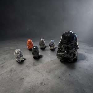 Storm Trooper Crystal Carvings | Black Obsidian, Jade, Jasper, Garnet, Sodalite Stones