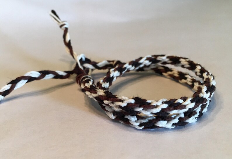 Black Brown and Cream Cylinder Double Wrap Bamboo Bracelet