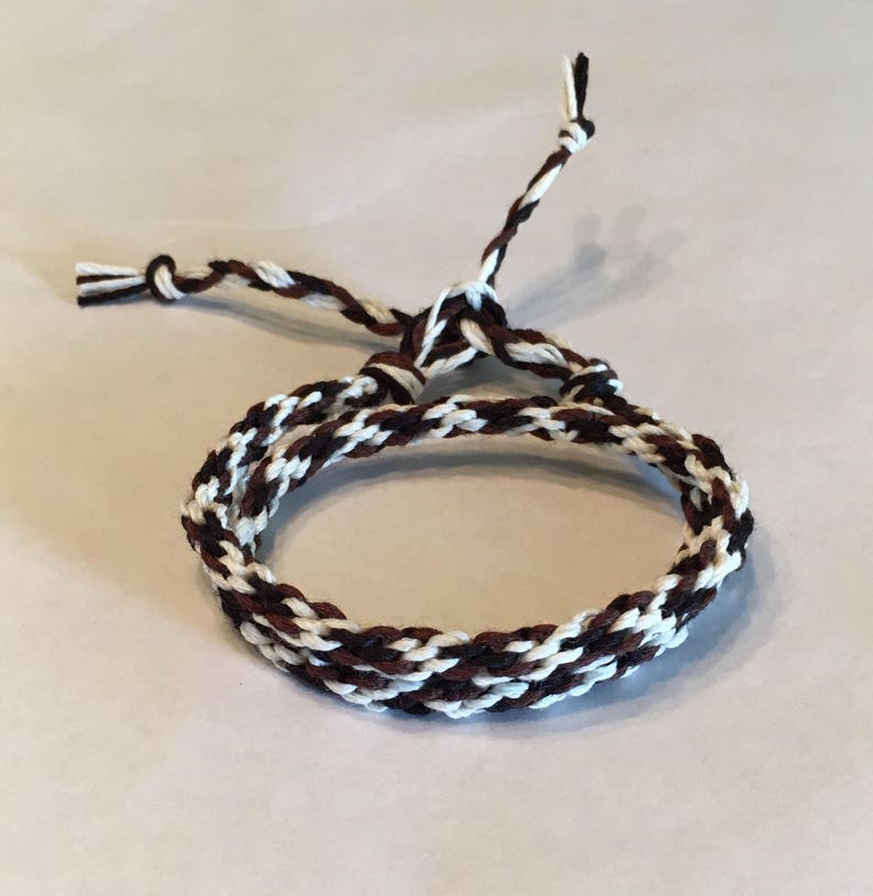 Black Brown and Cream Cylinder Double Wrap Bamboo Bracelet