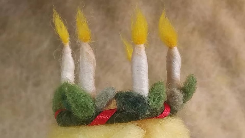 Handmade Needle Felted Ornament St Lucia Needle Felted Figure St Lucia Felted Decoration Christmas Decoration