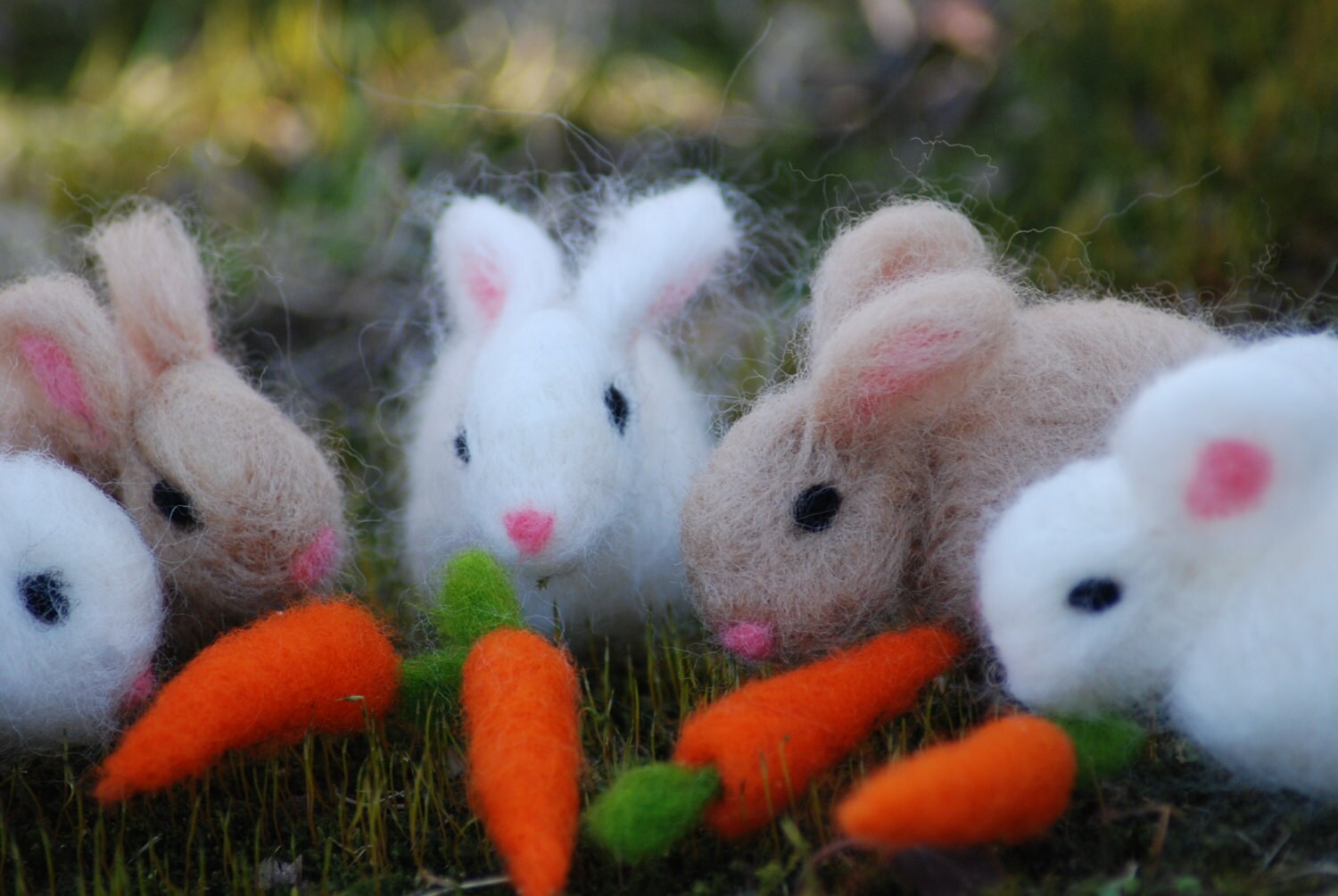 Easter Bunny, Needle Felted Bunny With Carrot Easter Bunny, Handmade,…