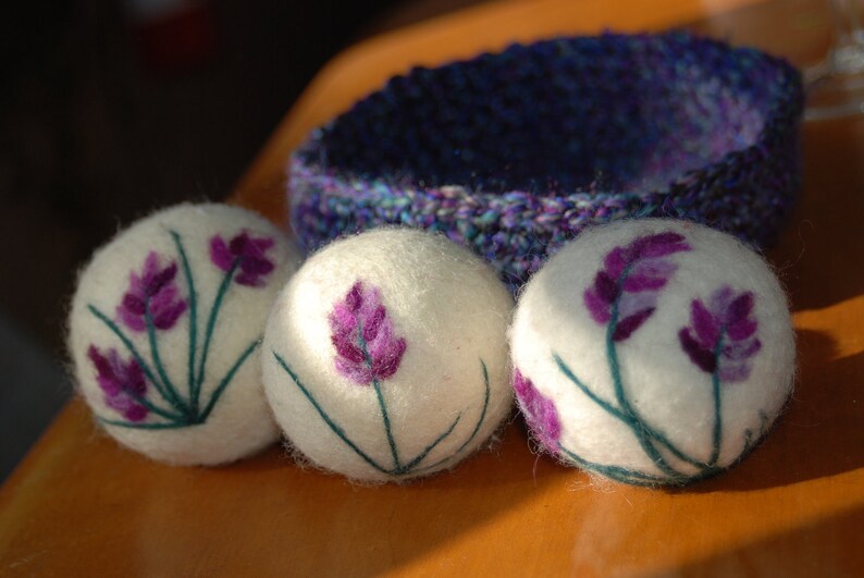 Wool Dryer Balls Lavender Oil Infused Sachets Set of 3 With Etsy Canada