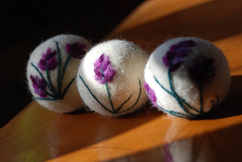 Wool Dryer Balls Lavender Oil Infused Sachets Set of 3 With Etsy Canada