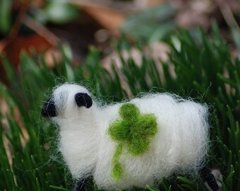 Lucky You Lucky Ewe St. Patricks Day Sheep With 4 Leaf Clover Shamrock Handmade