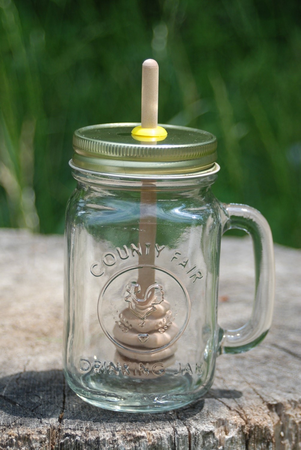 1 Big Mug Mason Jar Lid With Birch Honey Dipper Make Your Own Etsy