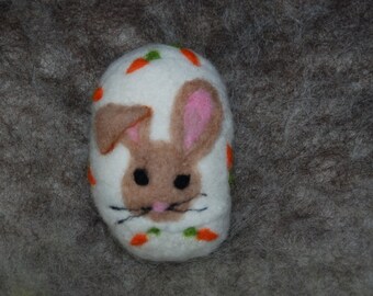Felted Soap Bunny with Carrot Dreams, Easter Basket Gift, Spring Garden
