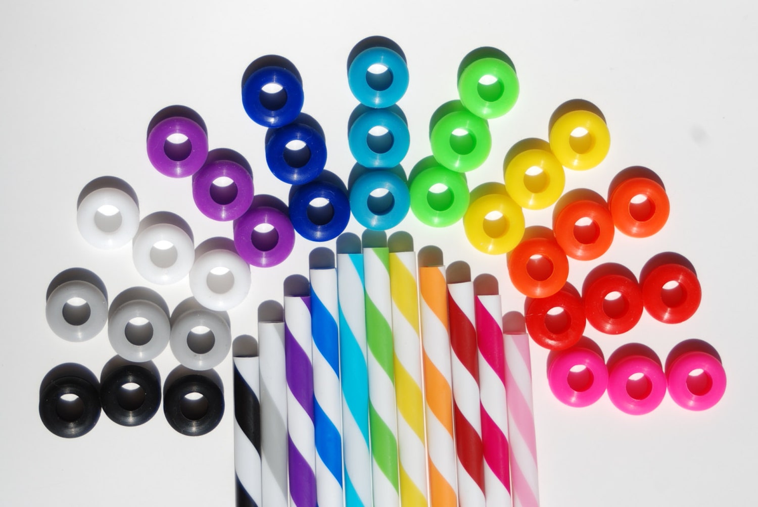 12 Colored Grommets With 12 Matching Colored Straws for DIY Etsy