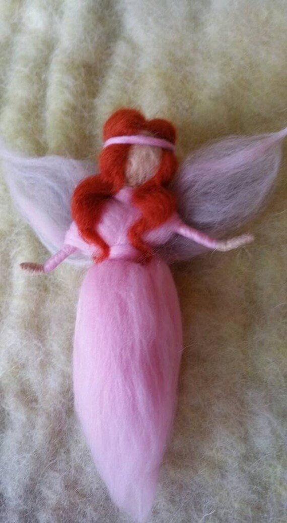 1 Red Headed Fairy Needle Felted Ginger Hair Fairiy Rainbow - Etsy