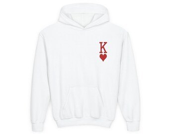 King of Hearts Hoodie Broderad Hoodie