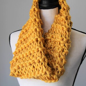 Mustard Yellow Cowl / Chunky Knitted Cowl / Hand Knit Thick Warm Scarf ...
