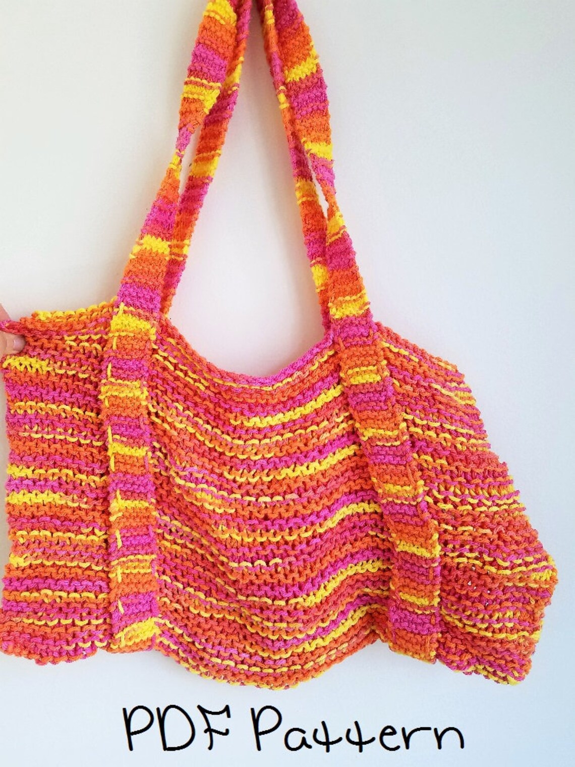 Beach Tote Knitting Pattern Easy Beach Bag Pattern Etsy
