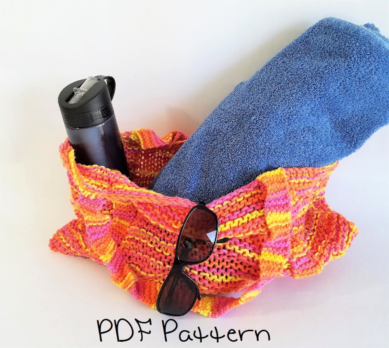 Beach Tote Knitting Pattern Easy Beach Bag Pattern Etsy