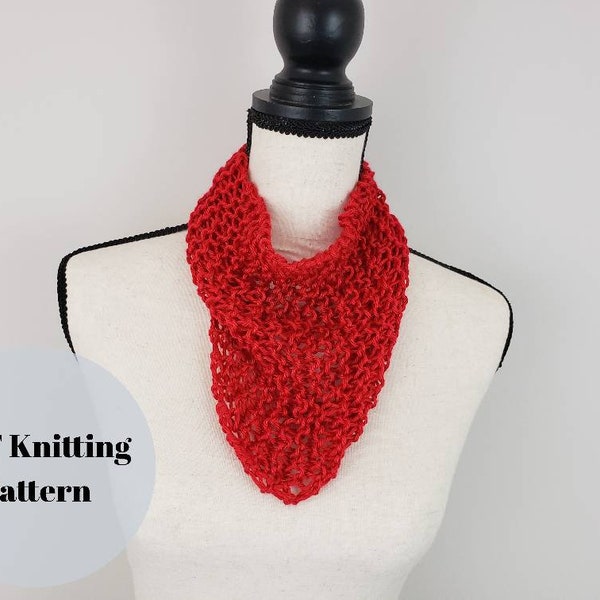 Lightweight Bandana Cowl Pattern / Quick and Easy Knitting Pattern / DIY Knitting PDF Pattern