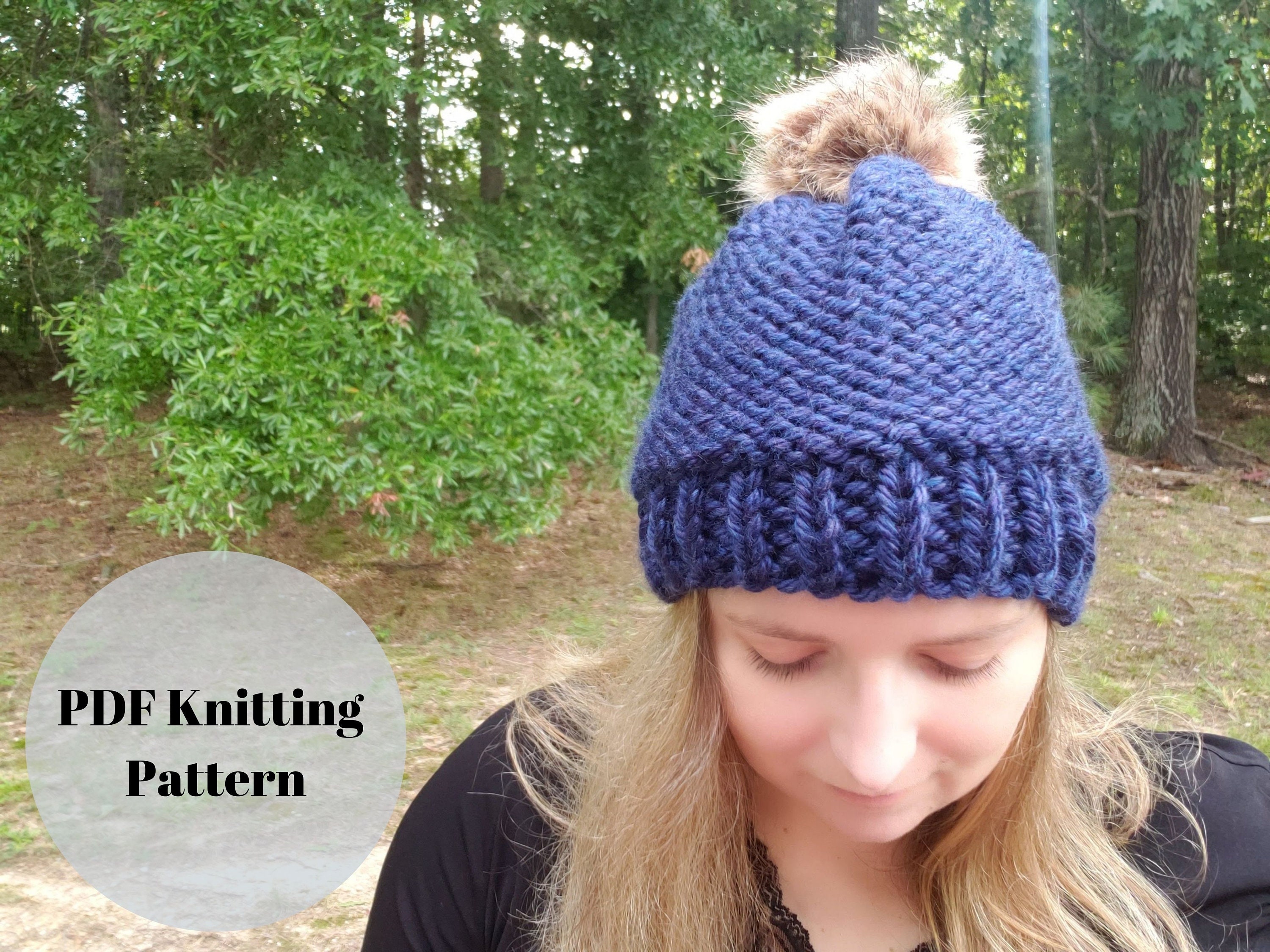 Quick Ribbed Hat Knitting Pattern Easy Knitting Pattern Diy Beanie