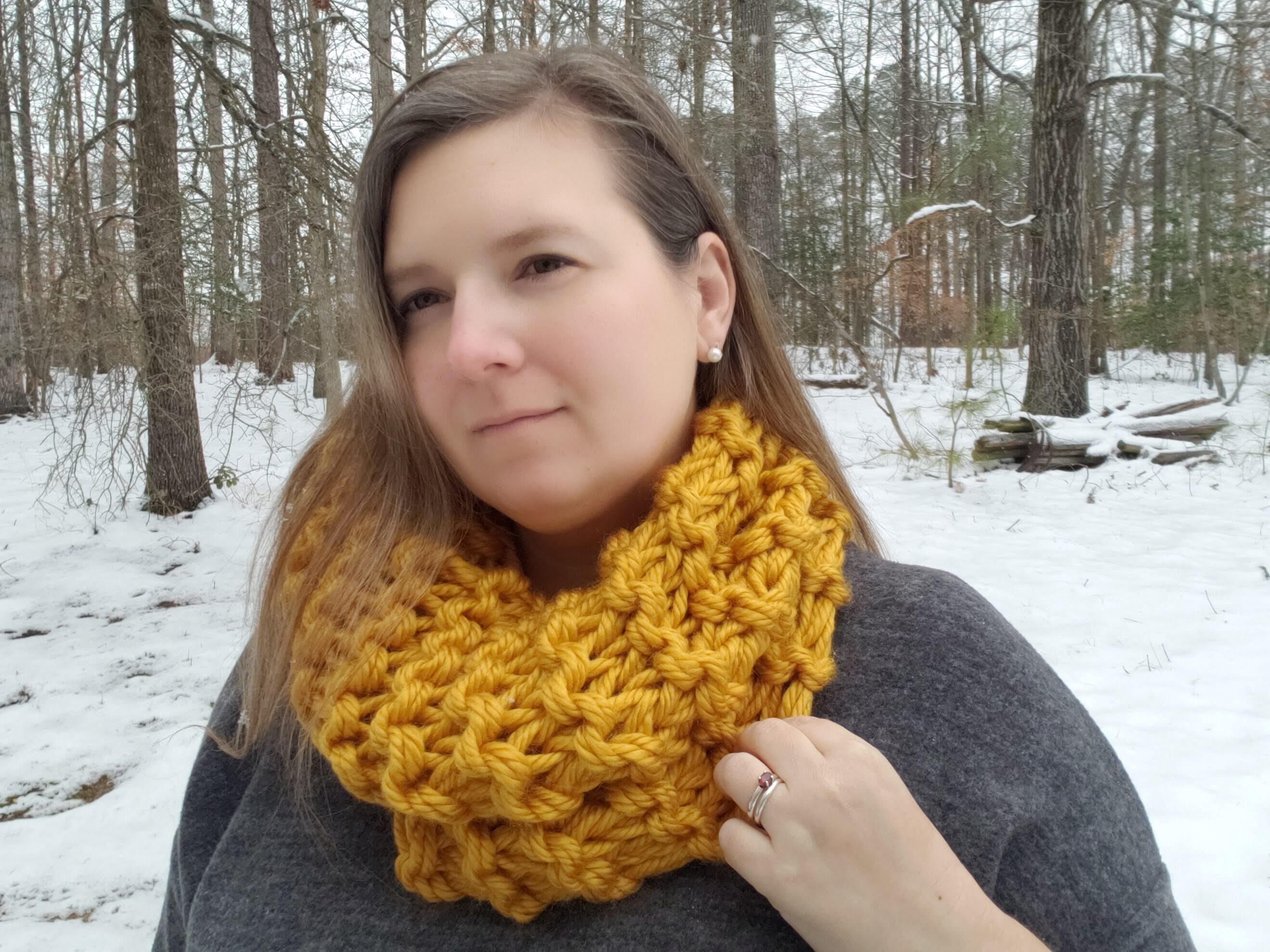 Mustard Yellow Cowl / Chunky Knitted Cowl / Hand Knit Thick Warm Scarf ...
