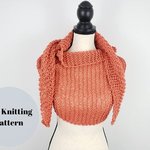 Easy Lightweight Shawl Knitting Pattern / Digital Download Warm Weather Wrap / Quick Knitted Scarf Pattern