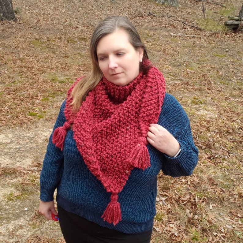 Easy Triangle Scarf Knitting Pattern / DIY Chunky Knitted - Etsy