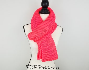 Beginner Infinity Scarf Pattern Easy Scarf Knitting Pattern Fast Knit Pattern