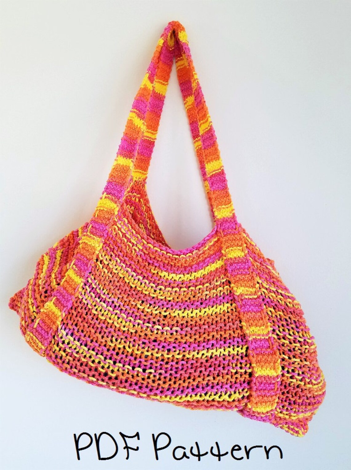Beach Tote Knitting Pattern Easy Beach Bag Pattern Etsy