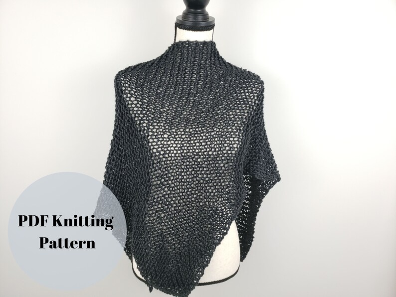 Shawl Knitting Pattern Easy Triangle Shawl Pattern Beginner - Etsy
